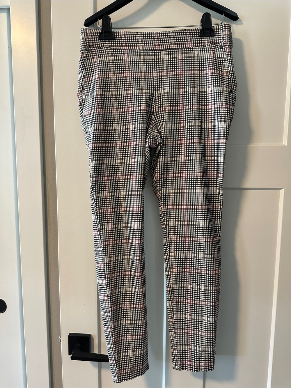 Maurices Black and Pink Plaid Slim Pants